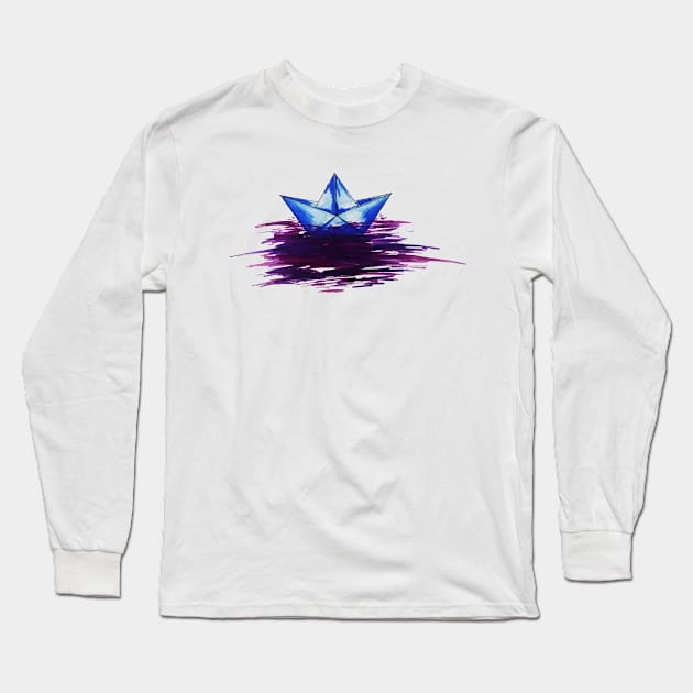 Paper Boat Long Sleeve T-Shirt by Shoshie